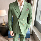 痞雅高级感休闲双排扣小西服男外套韩版修身英伦单西装X02-P155，男装西服套装，电商C308