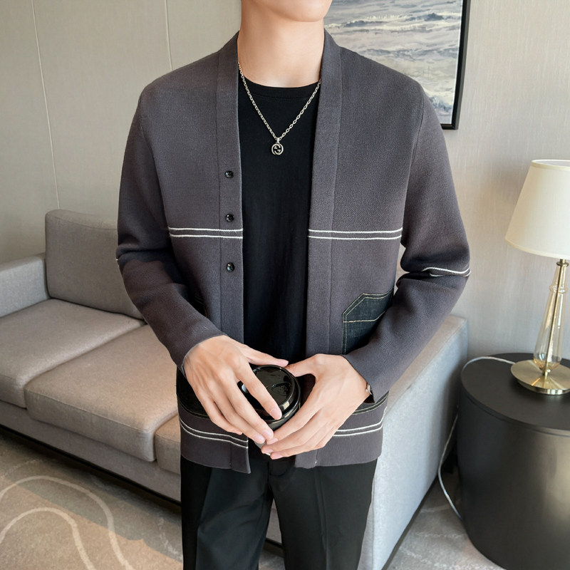 高质量男士针织衫开衫外套韩版潮流修身休闲时尚毛衣MY5-P95,男装针织衫/毛衣,电商C308