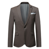 秋冬新款英伦韩版修身男士单件条纹商务西服外套X138-P155，男装西服，电商C308