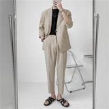 23 轻熟风微宽英伦条纹中袖西服+阔版九分裤套装 TZ13-P195,男装西服,电商C308,电商基地 23 轻熟风微宽英伦条纹中袖西服+阔版九分裤套装 TZ13-P195,男装西服,电商C308,电商基地