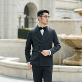 中式新郎西服婚礼伴郎礼服男士高级感青果领西装X939-P155，男装西服套装，电商C308