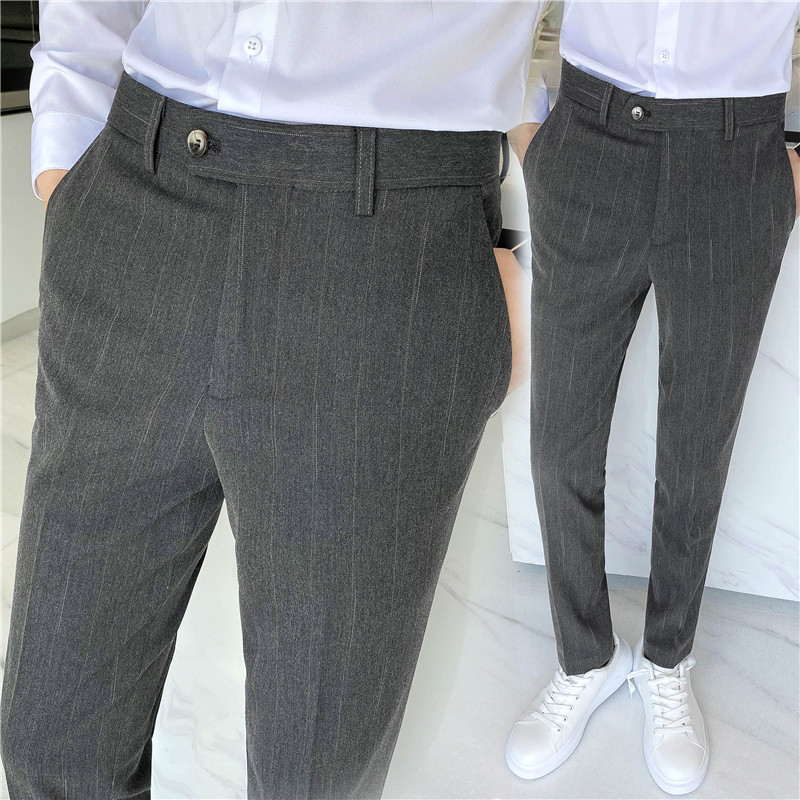 高质量男性西裤时尚免烫西裤韩版修身男士小脚裤长裤K24-P75，男装西裤，电商C308