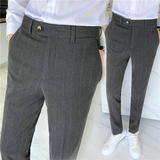 高质量男性西裤时尚免烫西裤韩版修身男士小脚裤长裤K24-P75，男装西裤，电商C308