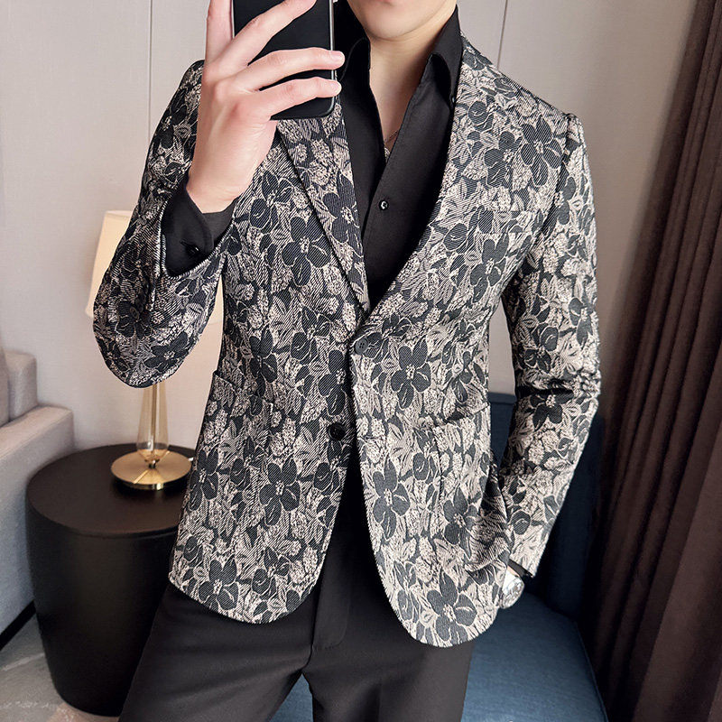 英伦韩版修身男士商务休闲刺绣花式西服男外套X932-P155,男装西服,电商C308