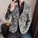 英伦韩版修身男士商务休闲刺绣花式西服男外套X932-P155，男装西服，电商C308