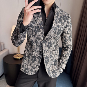英伦韩版修身男士商务休闲刺绣花式西服男外套X932-P155图片