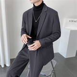 ins轻熟风英伦纯色男士西服阔版宽松休闲小西装外套X27压线-P150，男装西服套装，电商C308