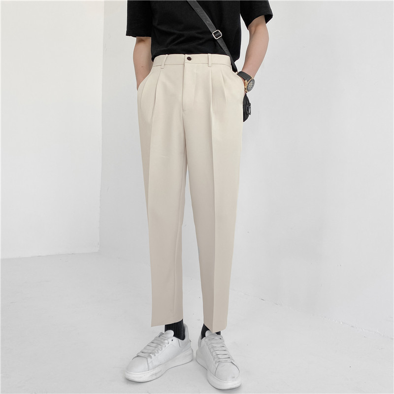 轻熟风微宽时尚休闲西裤阔版纯色直筒长裤K17-P70，男装西裤，电商C308