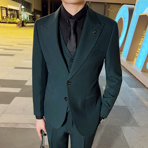 秋冬款 英伦韩版修身男士休闲商务西服三件套新郎套装SJT889-P290图片