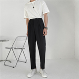 21春夏款轻熟风微宽时尚休闲西裤阔版纯色直筒长裤K17-P70，男装西裤，电商C308