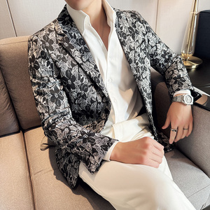 英伦韩版修身男士商务休闲刺绣花式西服男外套X932-P155图片