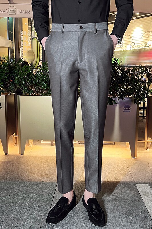 秋冬款时尚免烫西裤男士韩版修身小脚裤商务休闲西裤长裤K888-P75,男装西裤,电商C308