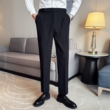 那不勒斯免烫西裤男士韩版修身小脚裤商务休闲西裤长裤K883-P78，男装休闲裤，电商C308