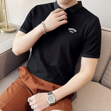 男士休闲polo衫t恤潮流修身翻领半袖polo衫绿色C60045-P58，男装T恤，电商C308