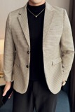 英伦韩版修身男士商务休闲小细格西服男外套X942-P155，男装西服，电商C308