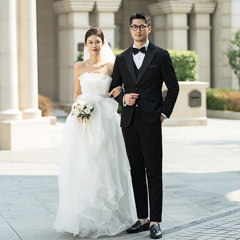 塔士多礼服新郎西服套装婚礼伴郎服男士高级感西装SJT914-P265，男装西服套装，电商C308