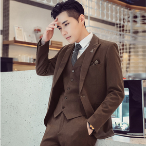 20秋冬新款 韩版修身男士西服三件套装TZ139-P295图片