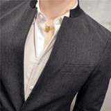 20秋冬款韩风时尚修身商务立领男士西服套装LJT954-P230，男装西服套装，电商C308