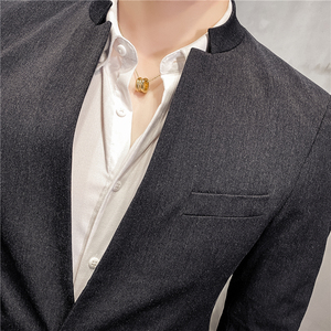 20秋冬款 韩风时尚修身商务立领男士西服套装 LJT954-P230图片