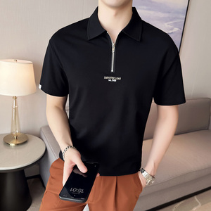 夏季 男士休闲polo衫t恤 潮流修身翻领半袖polo衫白色F9510-P58图片