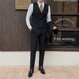 新郎婚礼伴郎服礼服马甲男士高级感双排扣格子马甲MJ919-P70，男装背心/马甲，电商C308