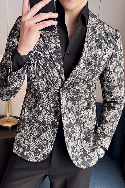 英伦韩版修身男士商务休闲刺绣花式西服男外套X932-P155,男装西服,电商C308