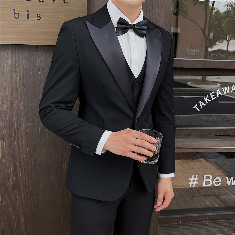 新郎西服套装婚礼伴郎服塔士多礼服男士高级感西装SJT914-P265,男装西服套装,电商C308