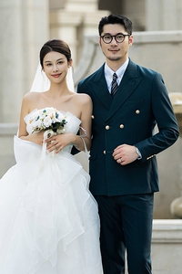 布雷泽英伦金属纽扣双排扣男士韩版修身婚宴西服套装 SJT890-P300图片