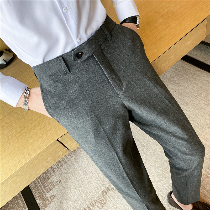 秋冬新款英伦韩版免烫修身西裤男士休闲千鸟格商务长裤K971-P80，男装西裤，电商C308