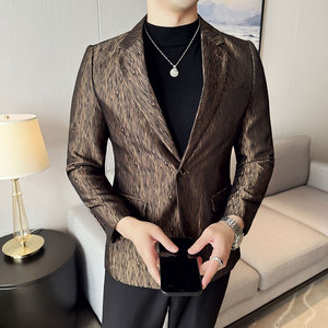 潮男痞帅个性小西装英伦韩版修身男士休闲西服外套X946-P155图片