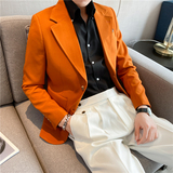 22春夏季休闲小西服外套男高级感韩版修身英伦痞帅单西装X01-P155，男装西服套装，电商C308