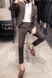20秋冬款英伦时尚休闲商务格子西服男士二件套套装LJT956-特P200，男装西服，电商C308