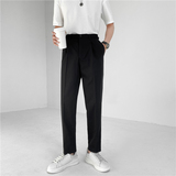 21春夏款轻熟风微宽时尚休闲西裤阔版纯色直筒长裤K17-P70，男装西裤，电商C308