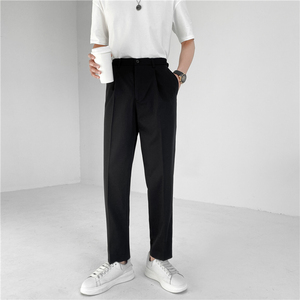 21 春夏款 轻熟风微宽时尚休闲西裤 阔版纯色直筒长裤 K17-P70，男装西裤，电商C308