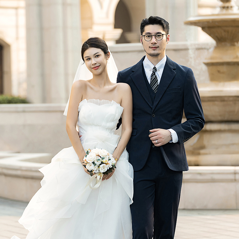 秋冬款英伦韩版修身男士休闲二粒扣纯色西服三件套SJT961-P265，男装西服，电商C308