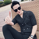 19夏季新款 英伦条纹中袖双排扣西装+条纹九分裤套装男TZ47-P135,男装T恤,电商C308,电商基地 19夏季新款 英伦条纹中袖双排扣西装+条纹九分裤套装男TZ47-P135,男装T恤,电商C308,电商基地