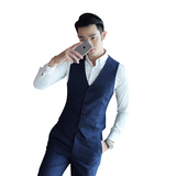 韩版修身经典条纹面料休闲商务V领男士马甲MJ85-P60，男装背心/马甲，电商C308