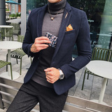 秋冬款韩版高端呢料修身西服外套英伦型男休闲西装X60-P155，男装西服套装，电商C308