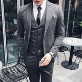 秋冬款英伦绅士西装三件套韩版修身弹性西装三件套TZ83-P280，男装西服套装，电商C308