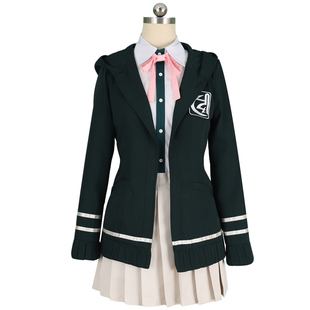 昊尔漫 弹丸论破七海千秋 cos 服 全套日常校服连帽外套百褶裙