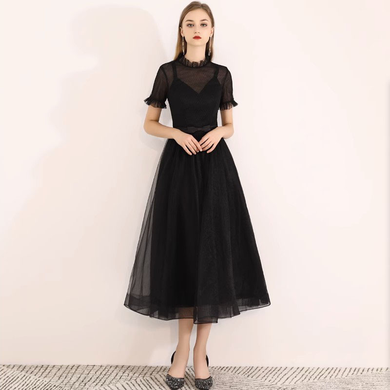 晚礼服女2023夏季新款黑色吊带连衣裙显瘦派对聚会小礼服日常可穿