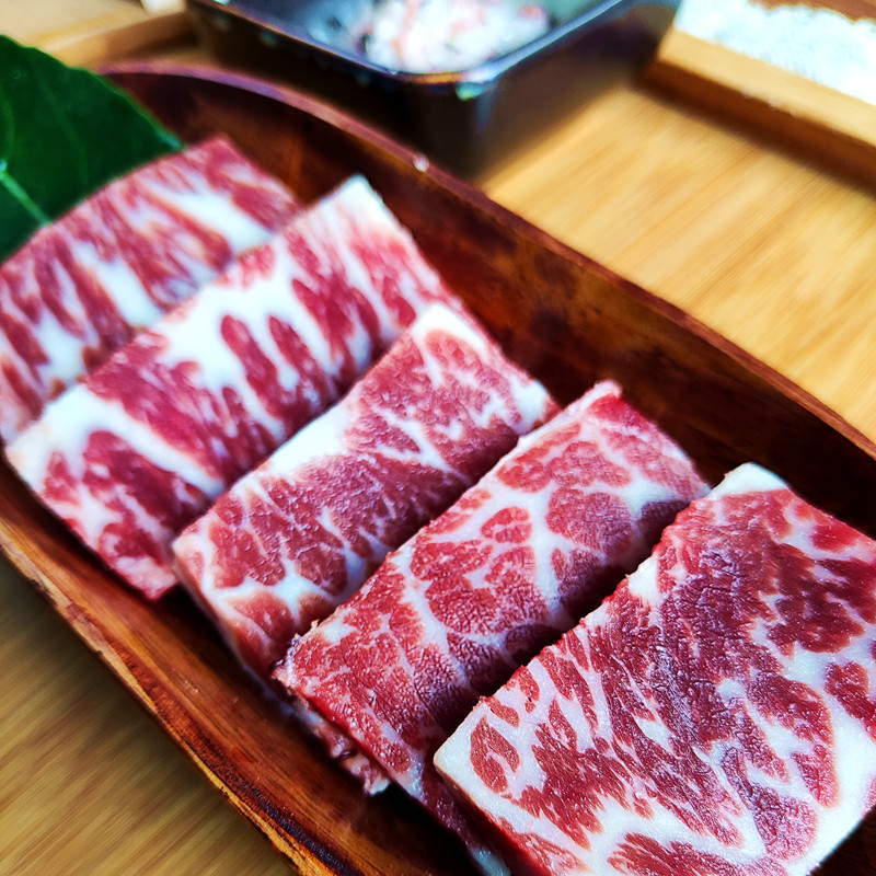 澳洲进口安格斯牛小排烤肉片200克原切雪花儿童牛排厚度约0.8cm - 上海牛排网冬哥牛品出品