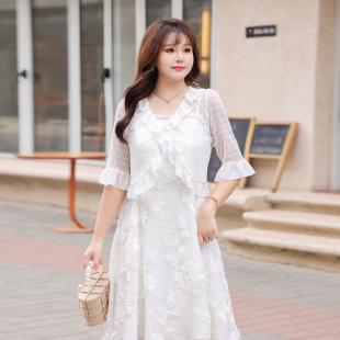 大码女装通勤洋气荷叶边开衫上衣2026春夏款胖mm防晒衣空调衫V领