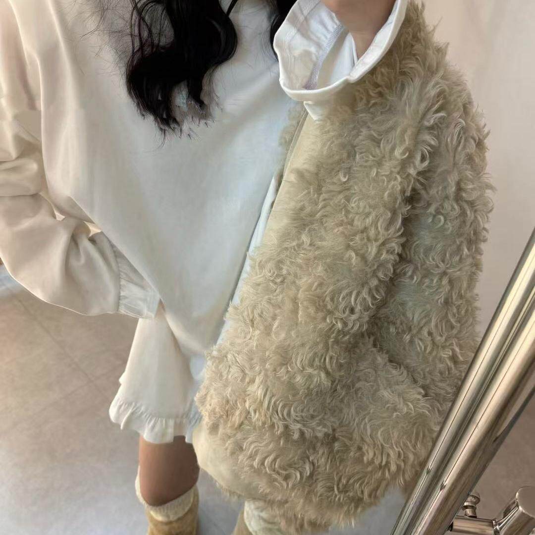 韩国东大门t恤裙女宽松中长款加厚磨毛花边t叠穿打底衫洋气上衣
