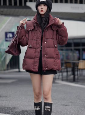 【连锁实体】艾睿思689003冬新2025时髦洋气90白鸭绒羽绒服外套潮