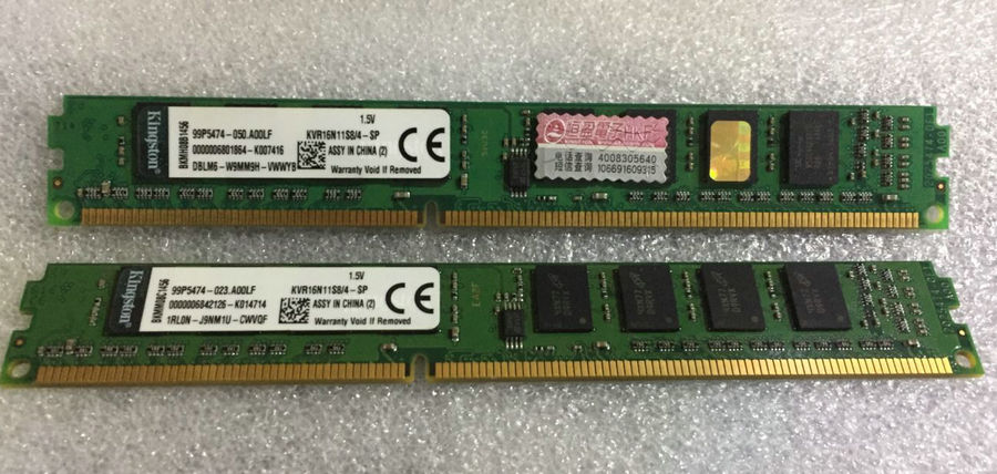金士顿 DDR3 1600 4G KVR16N11S8/4-SP 台式机内存