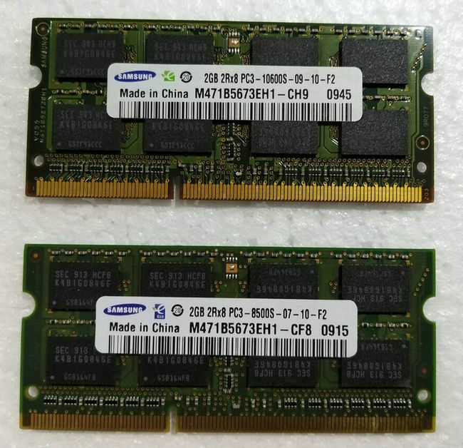三星 DDR3 1066 2G 2R*8 PC3-8500S 笔记本内存