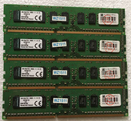 金士顿 DDR3 1600 ECC 8G KVR16E11/8 PC3-12800E 纯ECC内存