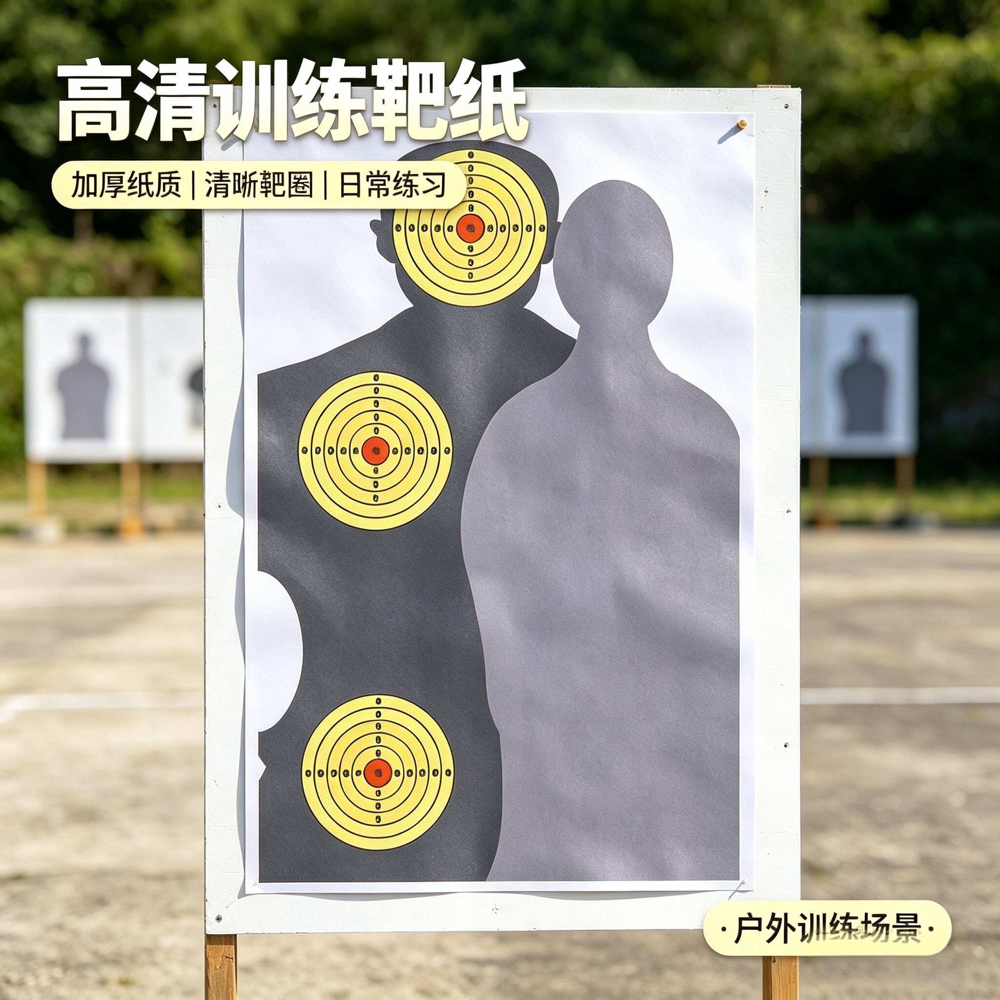 双人劫持人质靶纸半身环靶纸分区靶射击练习靶标竞技打靶训练用纸图片
