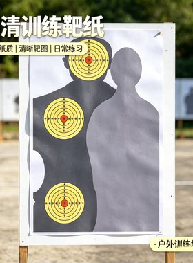 双人劫持人质靶纸半身环靶纸分区靶射击练习靶标竞技打靶训练用纸